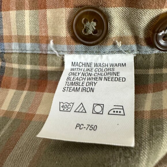 Izod Jeans Mens Plaid Short Sleeve Button-Up Shirt Size M 100% Cotton - Picture 5 of 5